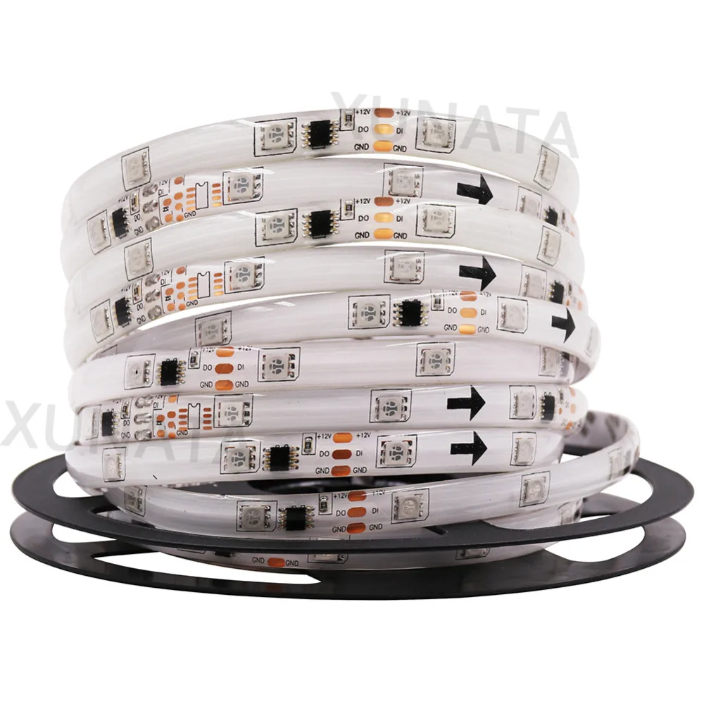 WS2811 DC 5V полноцветный 30 светодиодов/м 60 5050 SMD Светодиодная гибкая лента IP20 IP65 ТВ