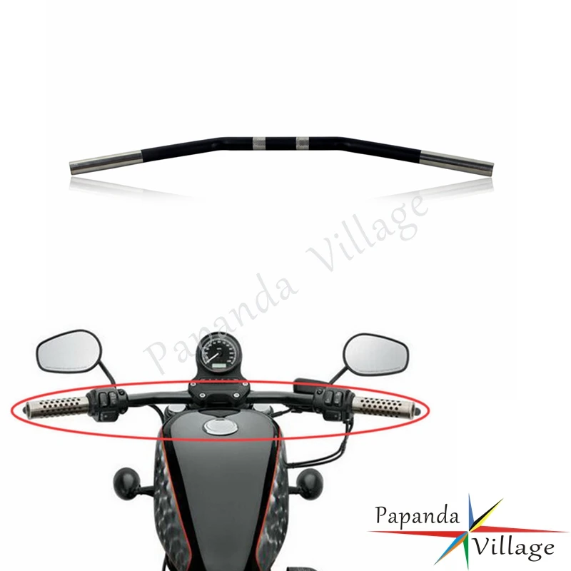 Черный хромированный руль мотоцикла 1 &quot25 мм ноль тяги для Harley Sportster XL 883 1200 Iron Forty