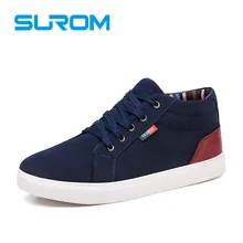 SUROM Mens Canvas Shoes Casual Fashion Men 2017 Spring New Lace Up Krasovki Height Increasing Male Shoes Sport chaussure homme