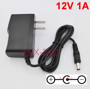 

50PCS High quality AC/DC 12V 1A Switching Power Supply adapter Reverse Polarity Negative Inside US plug 5.5mm x 2.1mm