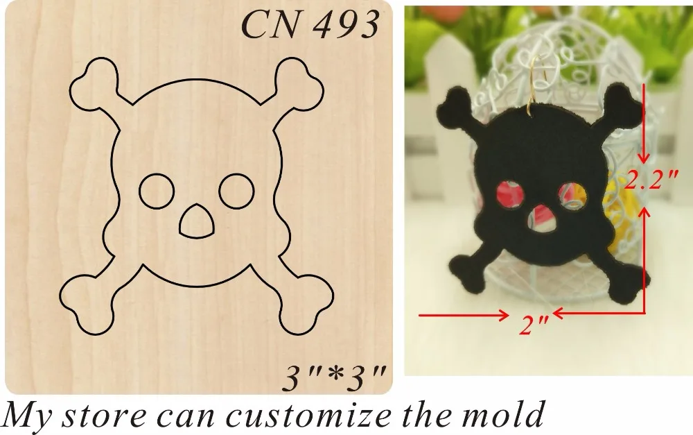 

Skull earrings wood moulds die cut accessories wooden die Regola Acciaio Die Misura ( MY )
