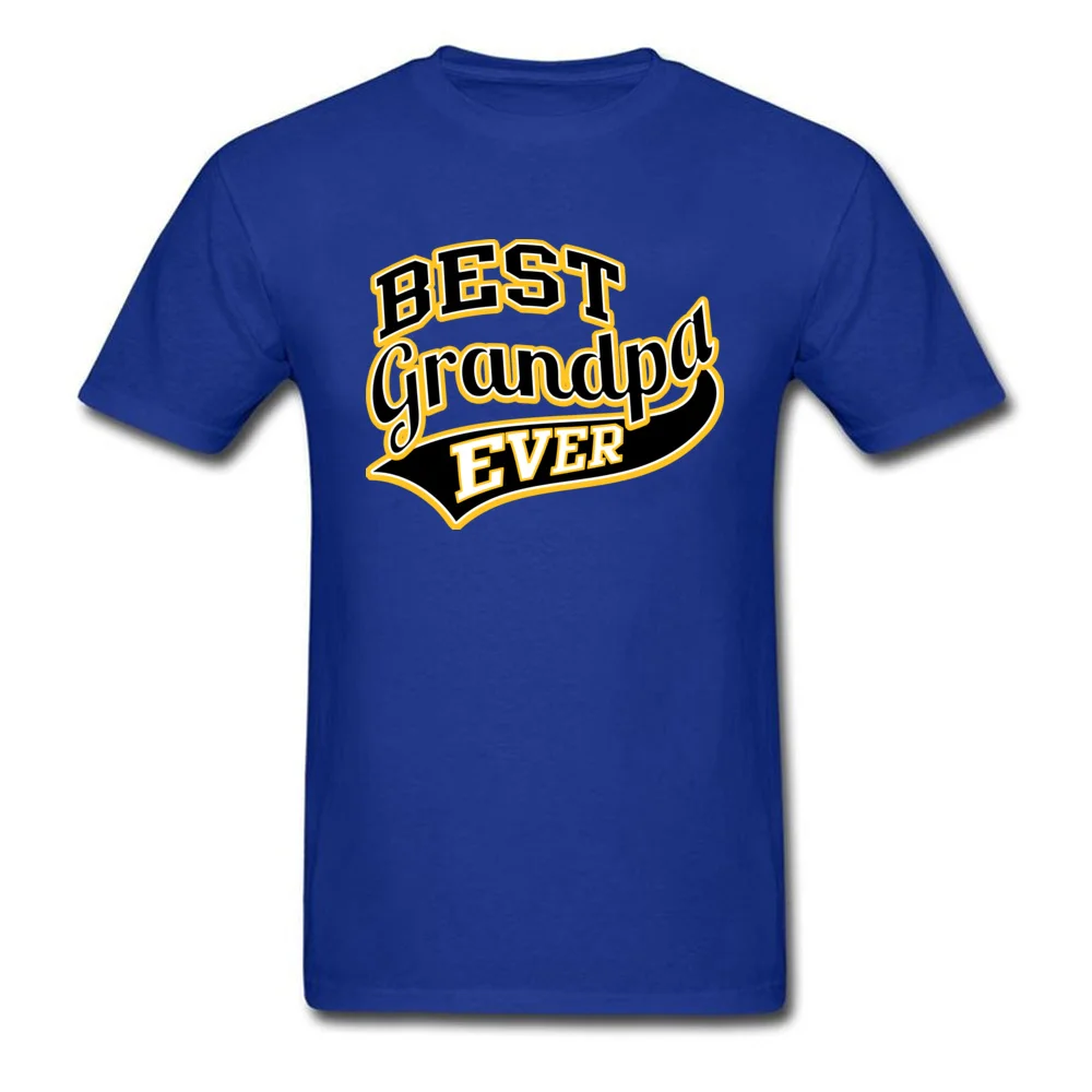 Best Grandpa Ever Cotton Fabric Europe Tops Shirts 2018 Fashion Short Sleeve Men Top T-shirts cosie Fall T Shirt O Neck Best Grandpa Ever blue