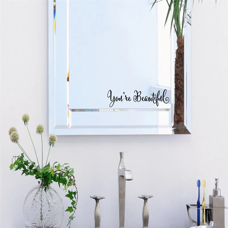 ISHOWTIENDA Hello Beautiful Wall Art Съемные Виниловые наклейки на стену для дома окно