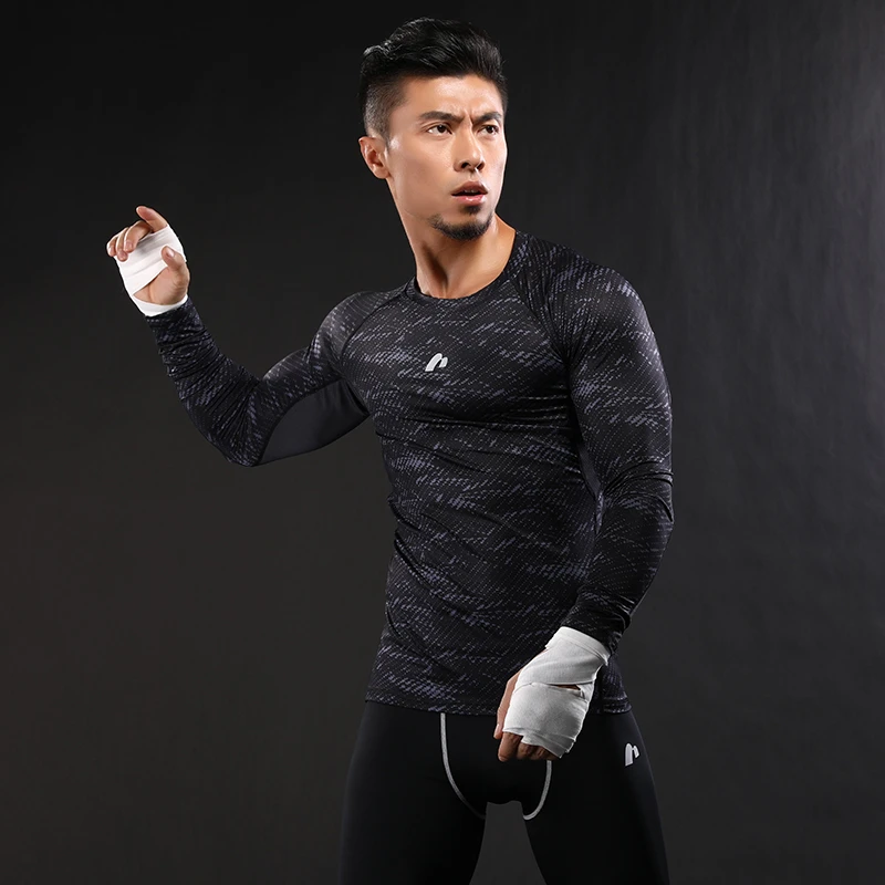 

Dry Fit Long Sleeve Men Running T-shirt Sportswear Sport Top Sweatshirts Exercise Training Sports Shirt