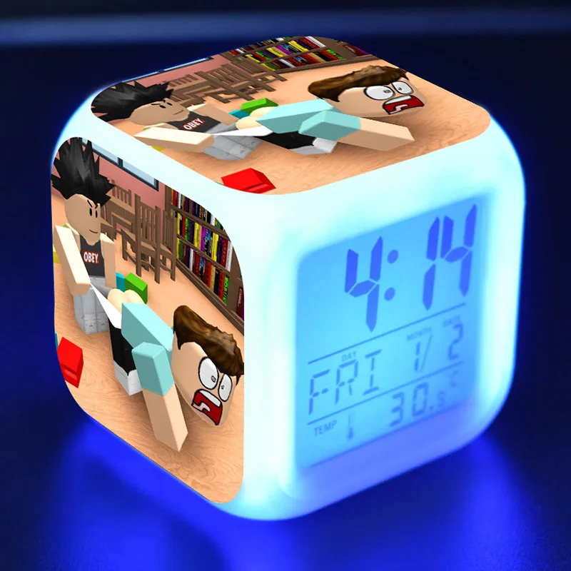Roblox Toys Figure Led Alarm Clock Colorful Touch Flash Light Amine Figuras Desktop Decoration - 