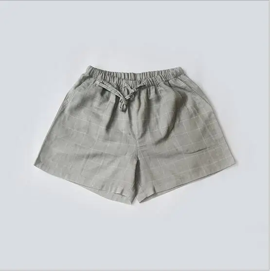 Fdfklak повседневные летние шорты для женщин, пижамные штаны, хлопковые пижамы с принтом, штаны для девочек, пижамы, штаны для сна - Цвет: Plaid Grey
