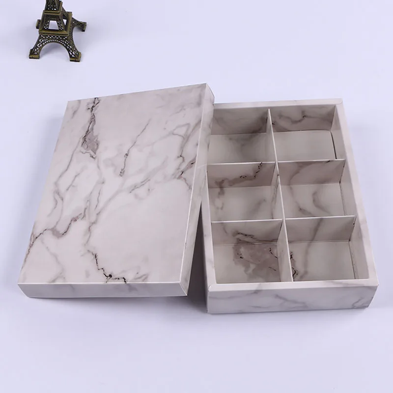 

2018 Marble Pattern Vintage Wedding Candy Box Gift Bag Kraft Paper Gift Mooncake Egg Cake Nougat Biscuit Box Baking Cookie Bag