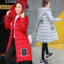 2016 autumn and winter women wadded jacket slim thermal cotton padded jacket long design with a