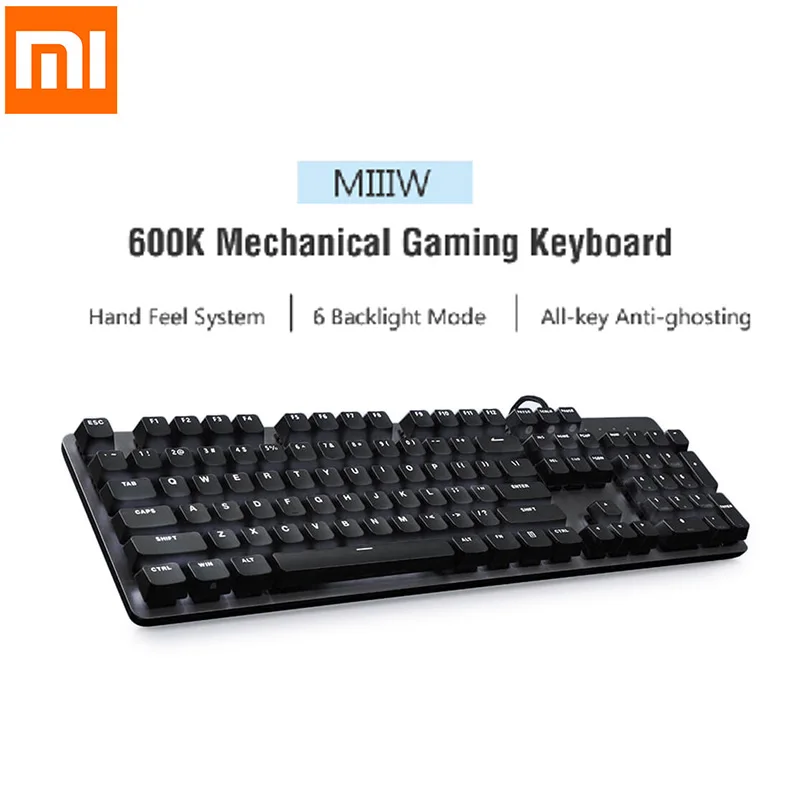 

Original Xiaomi MIIIW 600K Gaming Mechanical Keyboard 104 Keys Full Key Anti-Ghosting USB Wired Computer Gamer Backlit Keyboard