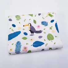 Из хлопка с принтом птицы Лоскутная Ткань для DIY домашний текстиль Материал простыня мягкая ткань стеганая Детская кукла