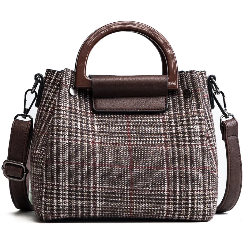 

Women's Bags Wool Bucket Bag Fashion handbag shoulder bag Tidal current oblique Bag