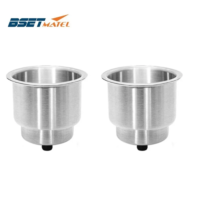 

2 pcs BSET MATEL Stainless Steel 304 Satin polish Cup Drink Holder Brushed For RV Camper Truck marine yacht hardware