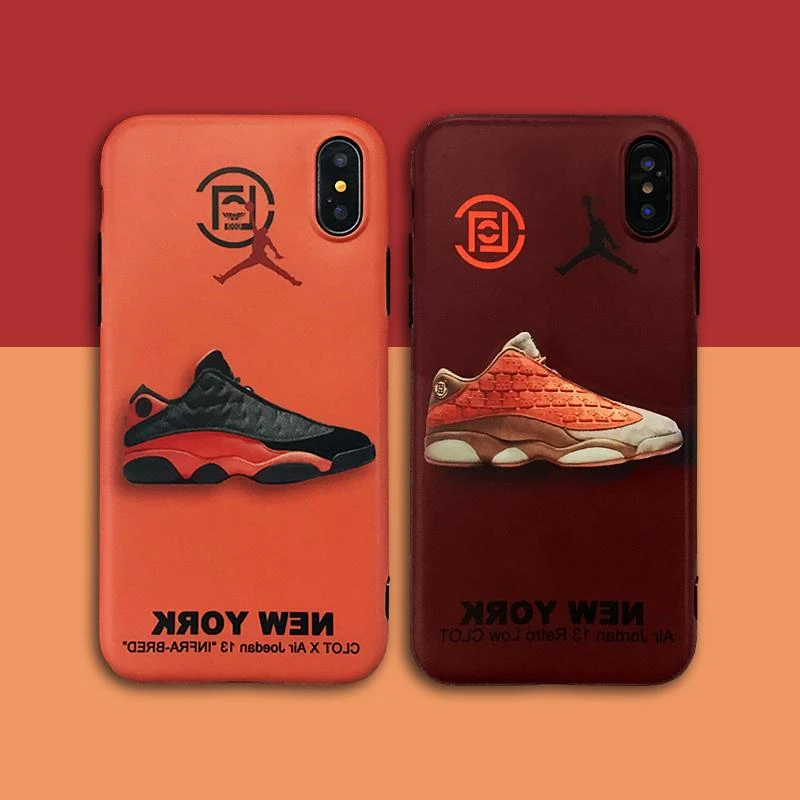 

HOT Trend brand CLOT Case cover for iphone 6 6S 7 8 plus X10 XS MAX XR Super fly man Jordan AJ13 Soft silicon Retro Phone coque