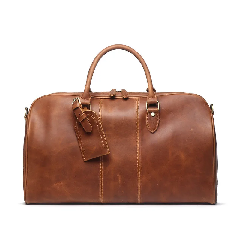 

Men's Leather Handbags Women's Crazy Horseskin Shoulder Messenger Bags Large Capacity Duffel Bags