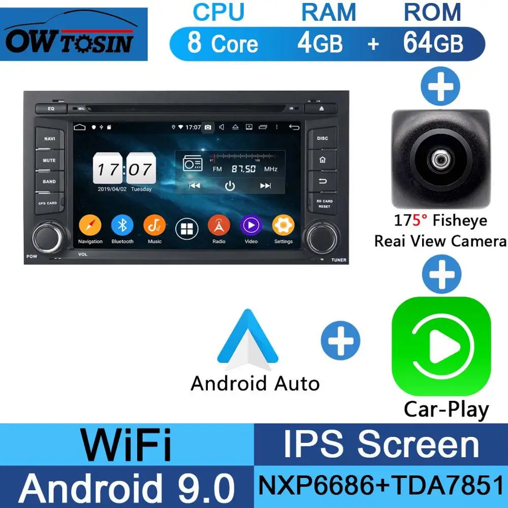 " ips 8 ядерный 4 Гб+ 64 ГБ Android 9,0 автомобильный dvd-плеер для Seat Leon 2013 gps Радио DSP Parrot BT CarPlay - Цвет: Fisheye Carplay n A