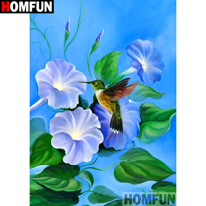 Алмазная 5D картина Homfun Птицы и цветы вышивка крестиком с полными