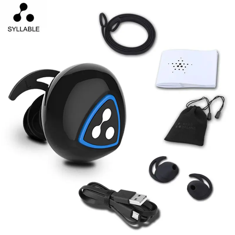 

24 hour shipping Syllable D900S Earphone Wireless Bluetooth4.0 Apt-x IPX4 Waterproof Earbud Earphone Sports For Android iPhone 8