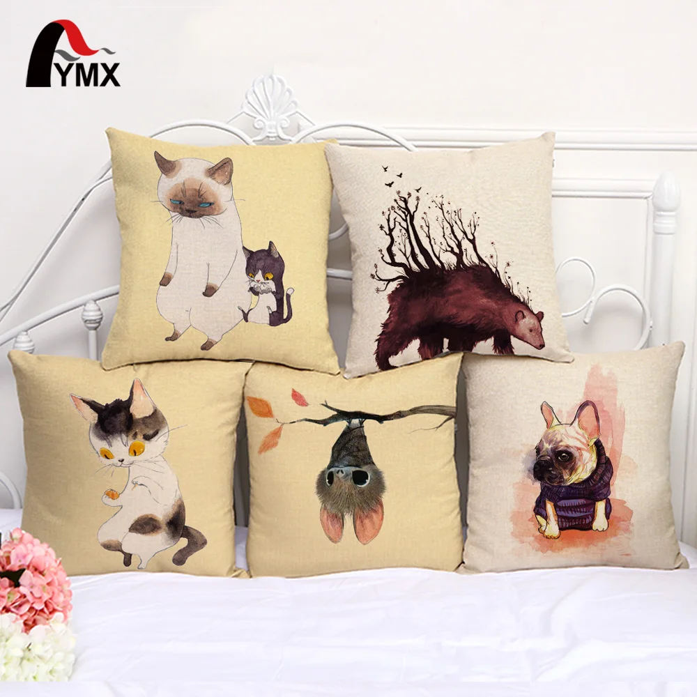 45*45cm Creative Cartoon Pattern Cushions Cover Soft Pillowcase For Car ...