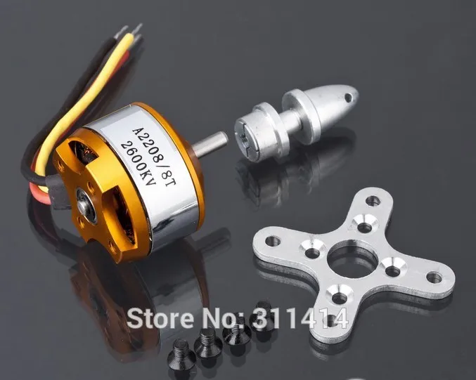 Бесщеточный мотор Outrunner 1peice XXD A 2208 A2208 2600KV 8T с креплением для радиоуправляемого