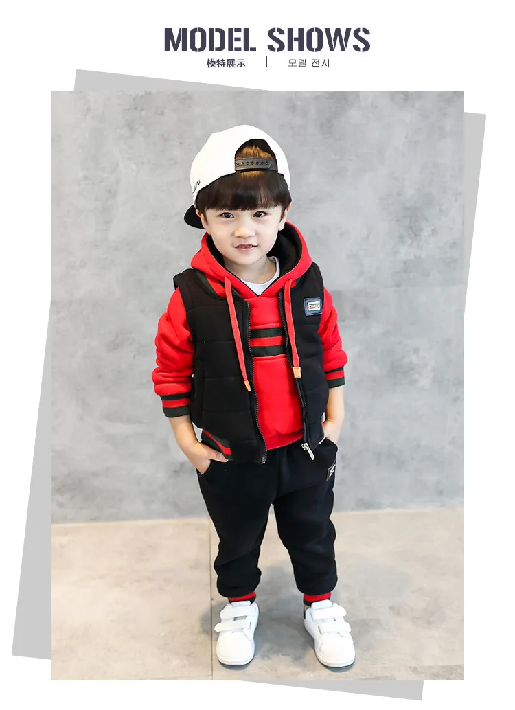 

3 Pcs Baby Clothing Sets Kids Clothes Winter Baby Sets Kids Long Sleeve Sports Suits Boys Clothes