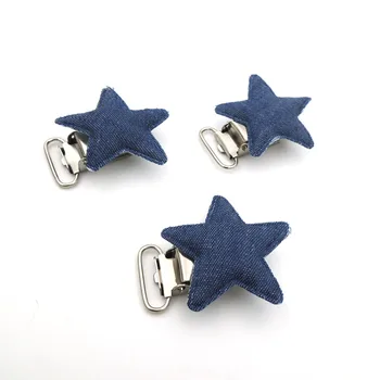 

20pcs fabric star pacifier clip for baby mother accessory cute pentagram nipple clasp holder chain infant SAFE winter EA470