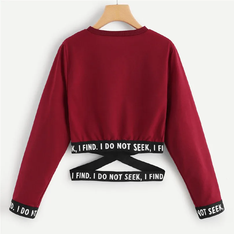 Women Autumn Sweatshirt Casual Long Sleeve letter Fashion Daily Sweatwear Hot Sale Blouses Outwear Tops #4M19 (11)