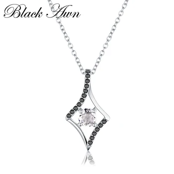 

Silver Necklace 925 Sterling Silver Fine Jewelry Trendy Engagement Necklaces for Women Wedding Necklaces Pendants P089