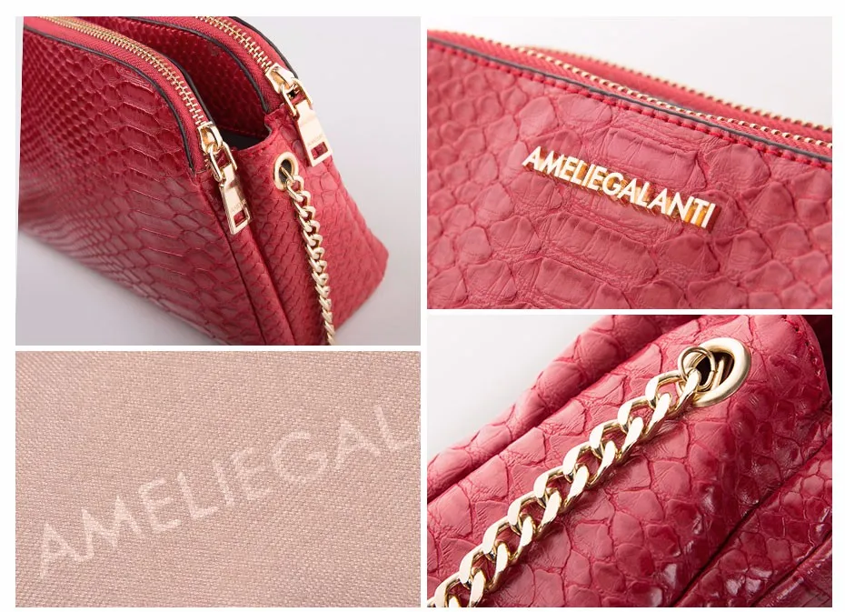 AMELIE GALANTI new fashion messenger bags for women famous design crossbody bags serpentine zipper soft pu falp bag lady 2017 (6)