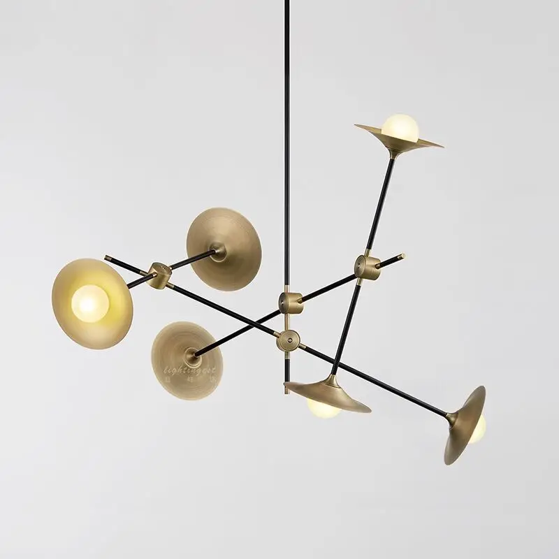 

Postmodern Nordic Designers Horn Hanging Lamp Creative Personality Simple Chandelier Lighting Iron Art Bar Living Room Lustre