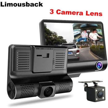 

Limousback Car Dvr 3 Camera Lens 4.0 Inch Dash Camera Dual Lens and Rear View Camera Auto Registrator Dvrs Sprint Cam