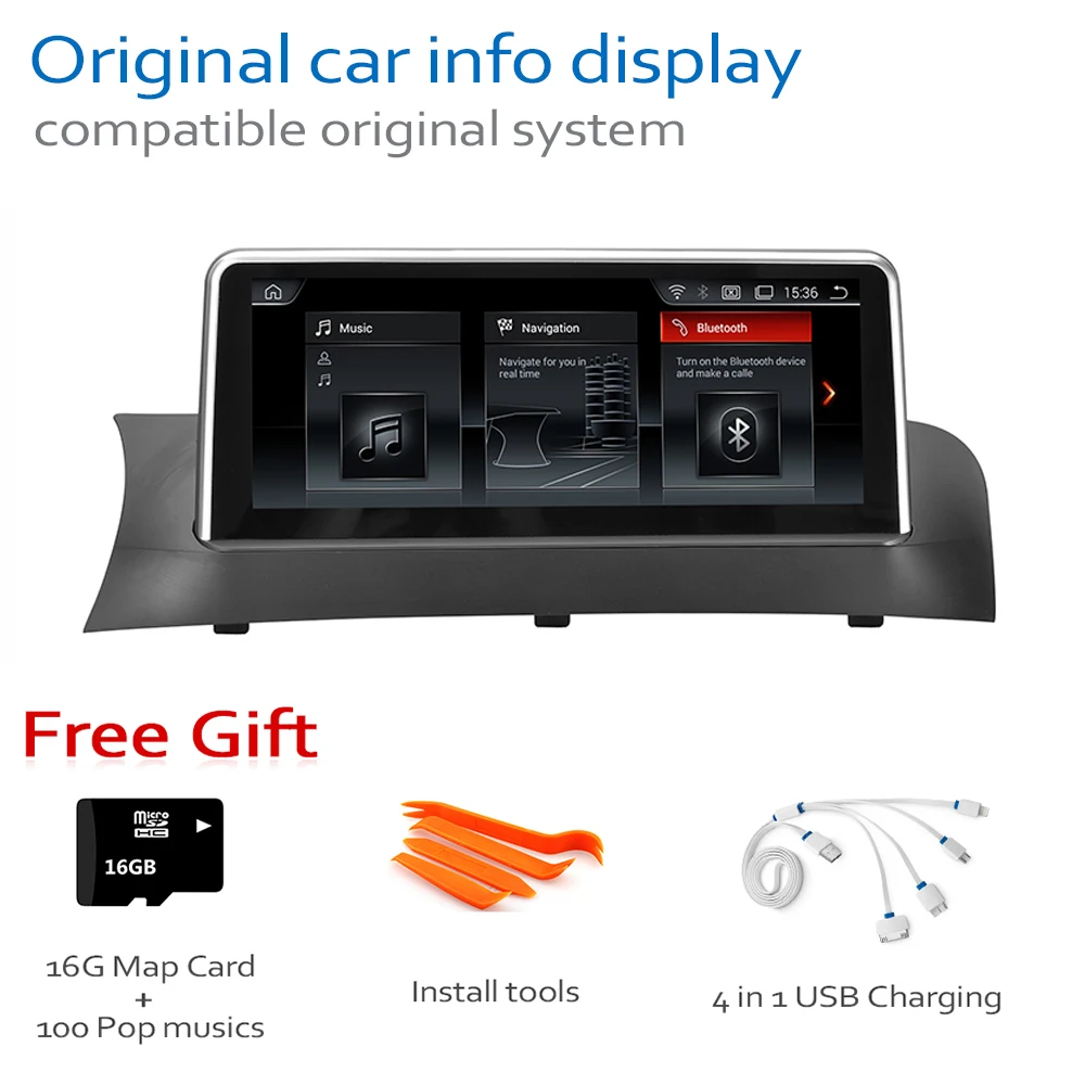 Top Android 8.0 up Car GPS Navi Screen For BMW X3 F25 2011~2013 CIC Multimedia Recorder BT WIFI Google 2+32G RAM IPS Screen 5