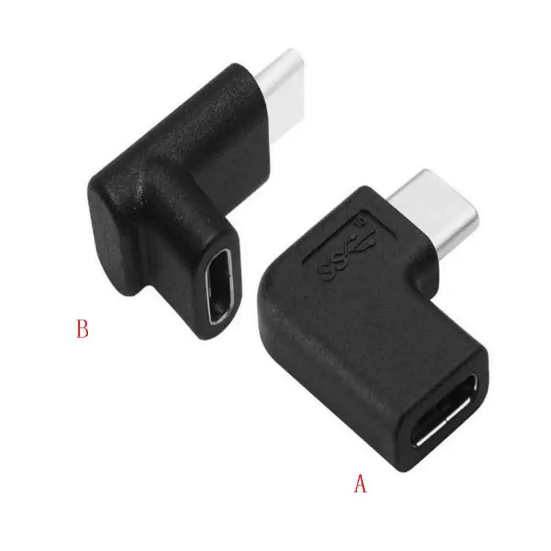 USB3.1Type-C штекер к USB3.1Type-C Женский Адаптер конвертера с 90 градусов под прямым углом Боковой изгиб для смартфона компьютера