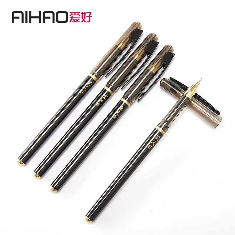 AIHAO бизнес 12 шт/Чехол гелевая чернильная ручка 0 35 мм ультра-тонкий наконечник