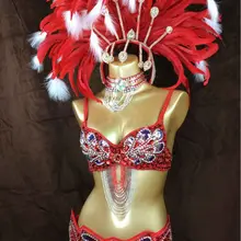 Горячая распродажа! Парад сексуальный Самба карнавал в Рио костюм перо головной убор