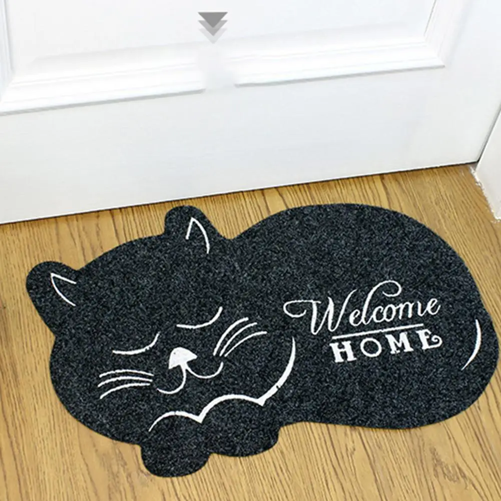 

38x58cm Welcome Doormat Entrance Mat Hallway Anti-Slip Cartoon Cat Printed Floor Mat Area Rugs Funny Animals Front Door Carpet