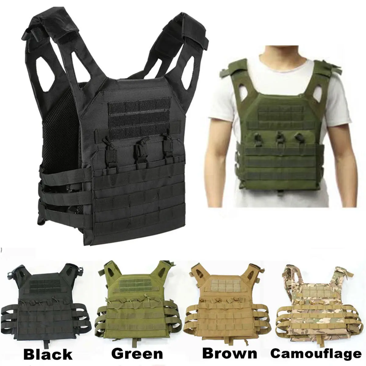 Охотничий жилет, мужской тактический жилет, военный, Molle Plate Carrier, страйкбол, пейнтбол, CS, верхняя одежда, защитный камуфляж, JPC жилет