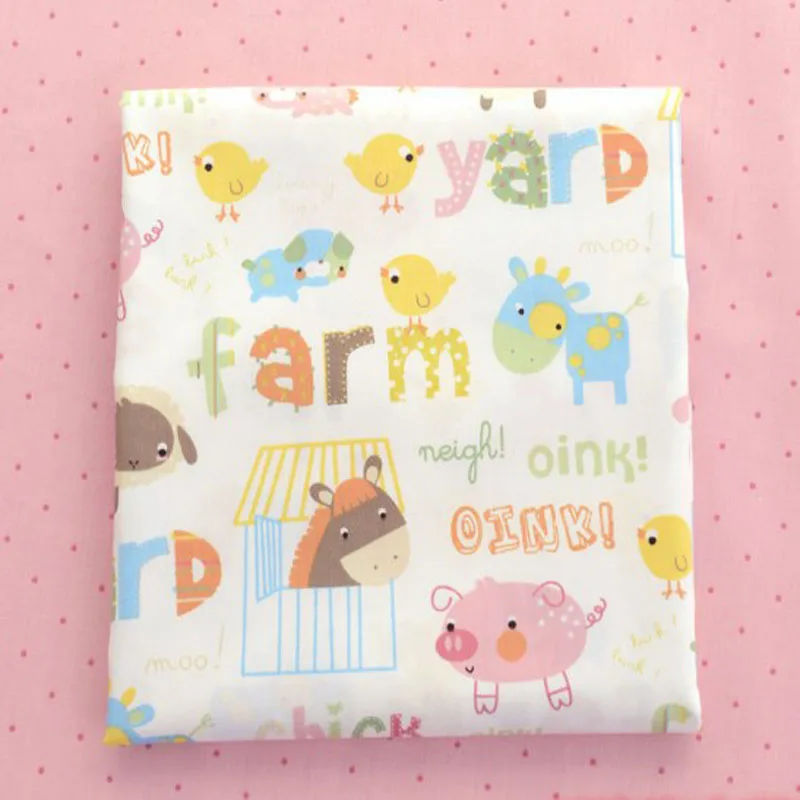 ZY Cute 50x40 см Happy Animals &amp Polka Dot 100% хлопок ткань пачка для пошива одежды кукол сделай