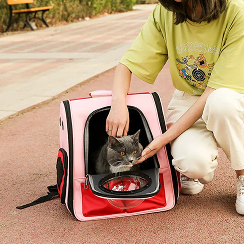 Портативный рюкзак для домашних животных/кошек/собак, космический дизайн капсулы, безопасный и дышащий рюкзак, прозрачная дорожная сумка May31