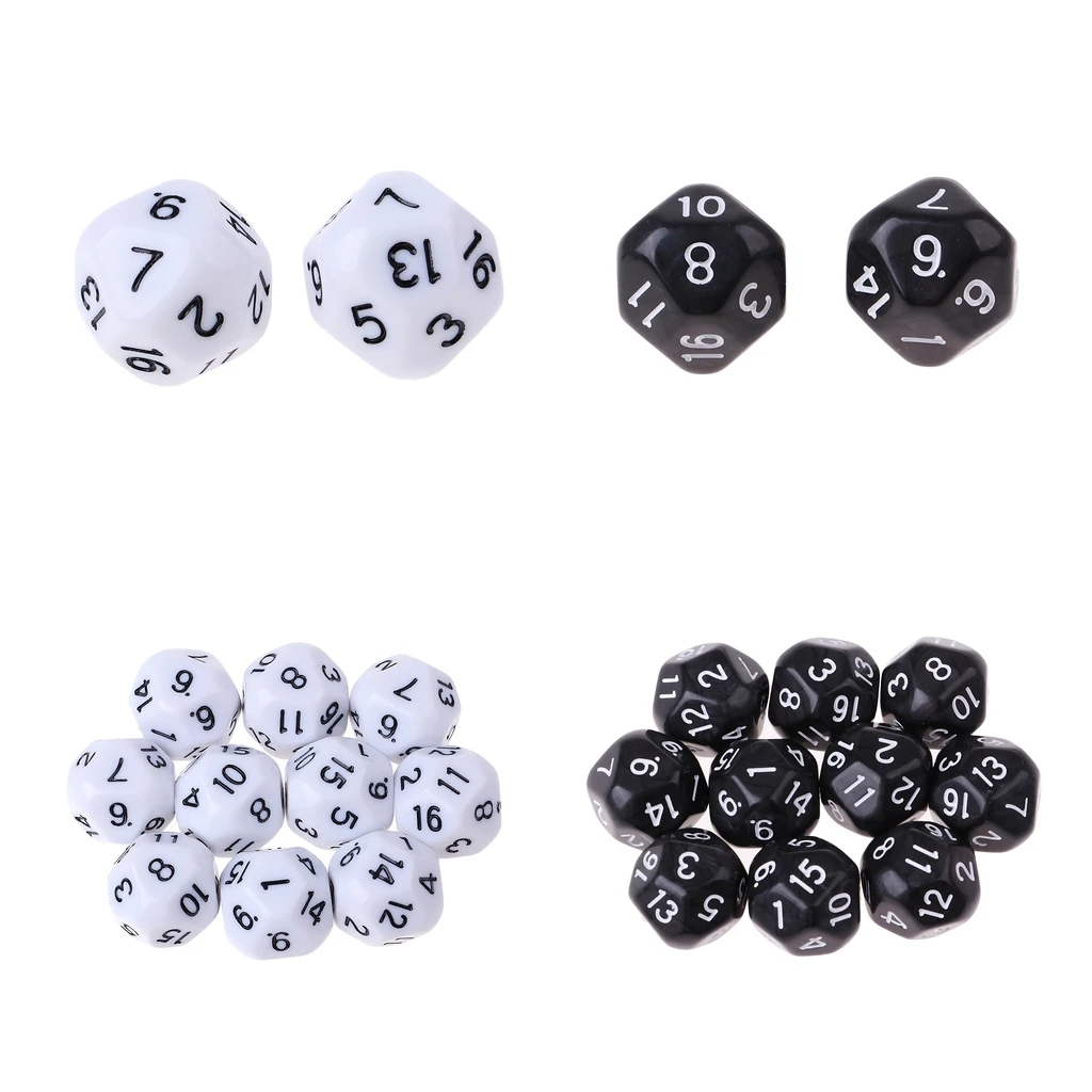 MagiDeal 20pcs/set Polyhedral D16 Dice for DND RPG MTG Role Playing Board Game Accessories Dungeons and Dragons Game Dice
