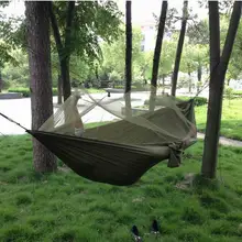 750 г парашютный тканевый гамак для кемпинга, подвесная кровать с москитной сеткой 260 мм* 140 мм, армейский зеленый или Camourflage
