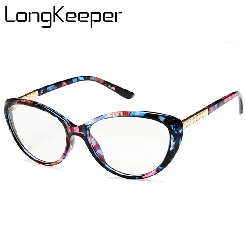 

2019 New Designer Woman Flower Optical Glasses Frame Vintage Floral Cat Eye Frame Clear lens Eyewear Black Red Eye Glasses