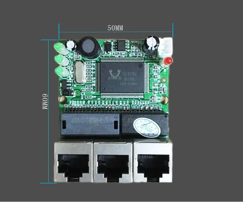 OEM производитель компания напрямую от производителя чипа Realtek RTL8306E мини-10/100 Мбит/с rj45 lan концентратор 3 плата с портами Ethernet печатной платы