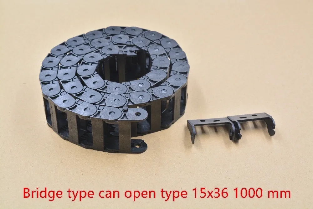

bridge type can open plastic 15mmx36mm drag chain with end connectors length 1000mm engraving machine cable for CNC router