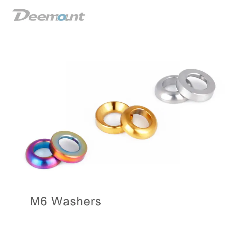 Deemount M6 Titanium Alloy Washers Concave Convex 2 Sets Ti Spacers