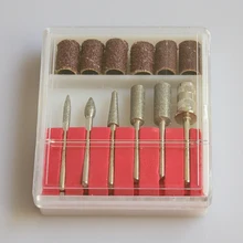 6 шт./компл. алмазные смонтированные острые заусенцы пилки для ногтей сверла маникюрная машина, Dremel, инструменты с микродвигателем 2,35 мм(3/32 '') хвостовик