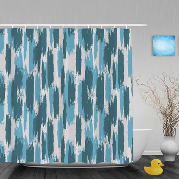 

Abstract Seamless Brush Strokes Pastel Bathroom Curtain Hand Made Trendy Shower Curtain Waterproof Polyester Fabric With Hooks