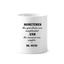 ИЗВЕСТНЫЙ ВОПРОС проще чем ответ Цитата самосовершенствования Керамика Зубная щётка ручка держатель кружка стакан белая чашка 350 мл подарок