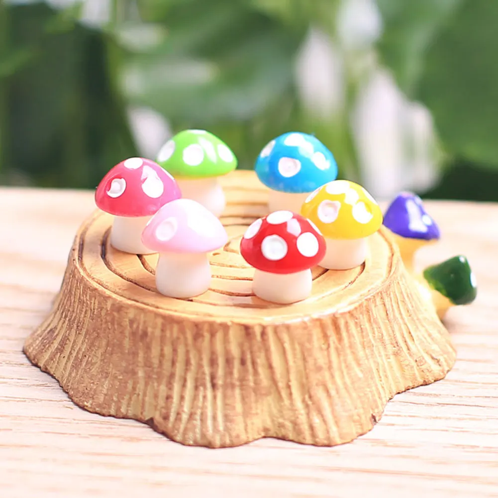 5PCS/Set Toadstool Landscape Moss Terrarium Mini RFID Blocking Crafts Fairy Garden Miniature Decor Mushroom Decorations Micro