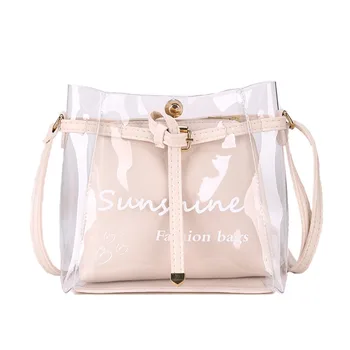 

Crossbody Bags For Women 2019 Fashion Messenger Bag For Girls Summer Small Transparent Jelly Wild Simple Set 2pcs K502