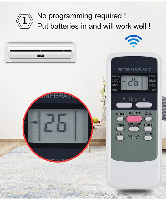 Télécommande Remplacement Pour Climatiseur - Compatible R51, R51M/E, R51D/E, Pour Conia, Vestel, Lasko, Nasco